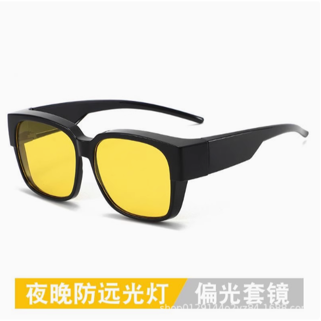 套鏡太陽眼鏡 |夜視偏光近視 全罩墨鏡 |抗UV400+鏡布+鏡袋 |標檢局檢驗合格D64628  |台灣出貨-細節圖4