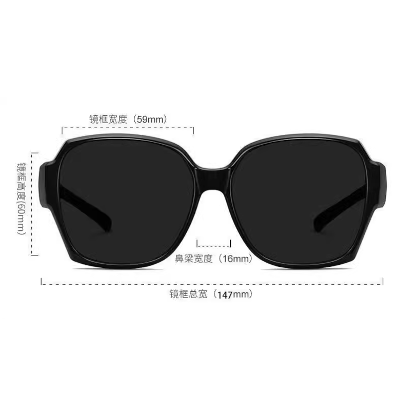 套鏡太陽眼鏡 |夜視偏光近視 全罩墨鏡 |抗UV400+鏡布+鏡袋 |標檢局檢驗合格D64628  |台灣出貨-細節圖9