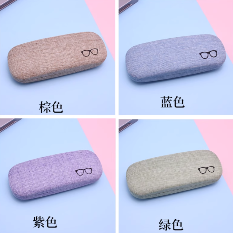 眼鏡盒 |棉麻鐵質 老花鏡盒 |簡約時尚 清新镜盒 |學生風收納盒 |皮面鐵質眼鏡盒 |抗壓墨鏡盒子 |台灣出貨-細節圖7