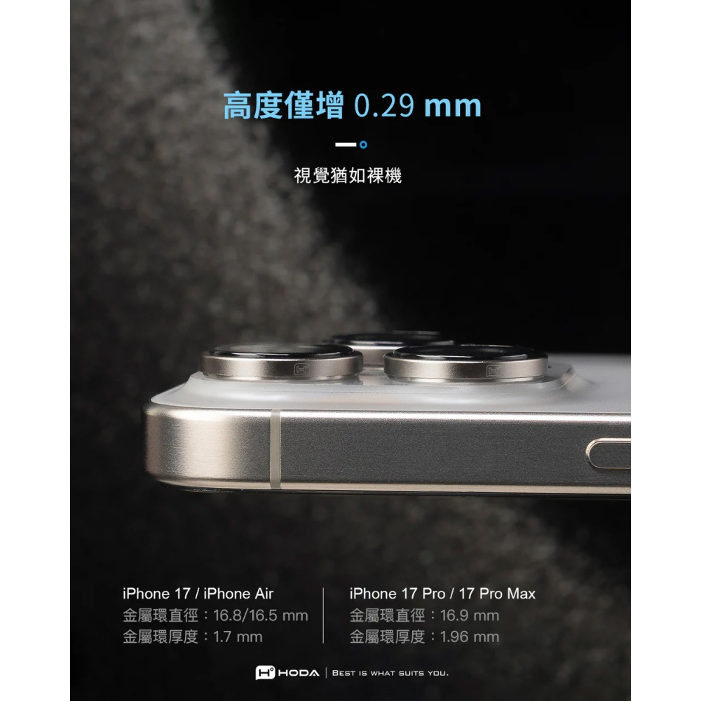 HODA 好貼  iPhone 17 HODA藍寶石鏡頭貼-細節圖4
