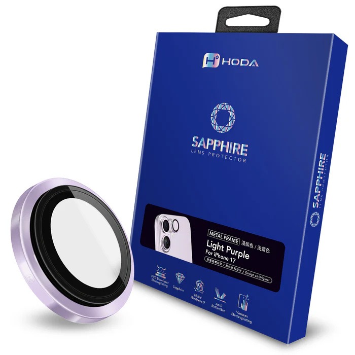 HODA 好貼  iPhone 17 HODA藍寶石鏡頭貼-淺紫色