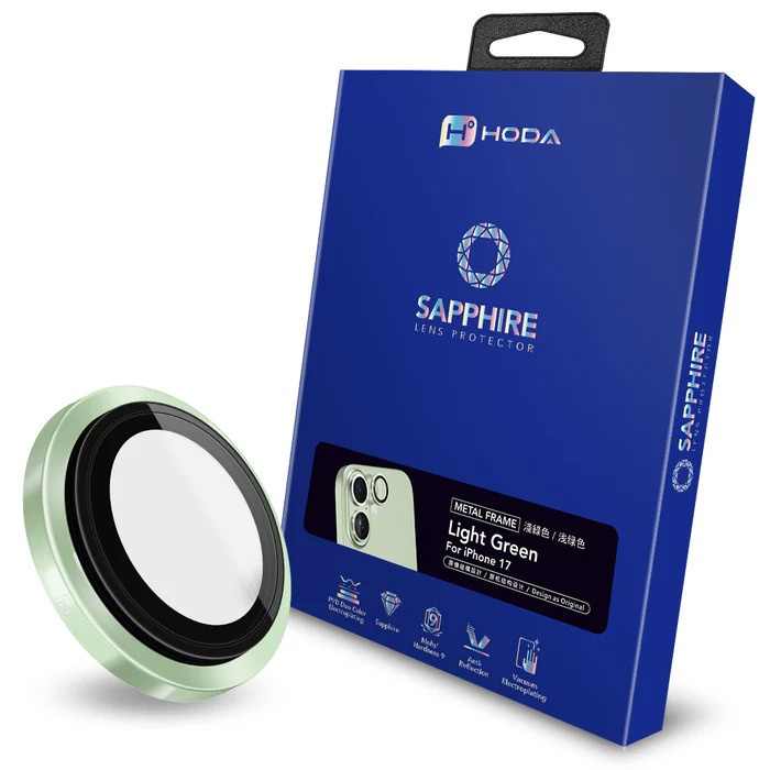 HODA 好貼  iPhone 17 HODA藍寶石鏡頭貼-淺綠色