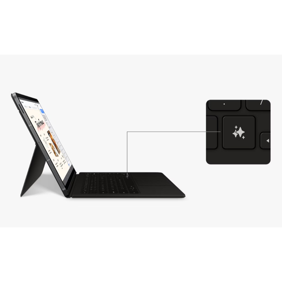 三星原廠 Galaxy Tab S10 FE+ 書本式鍵盤皮套 — AI Key  EF-DX625-細節圖2