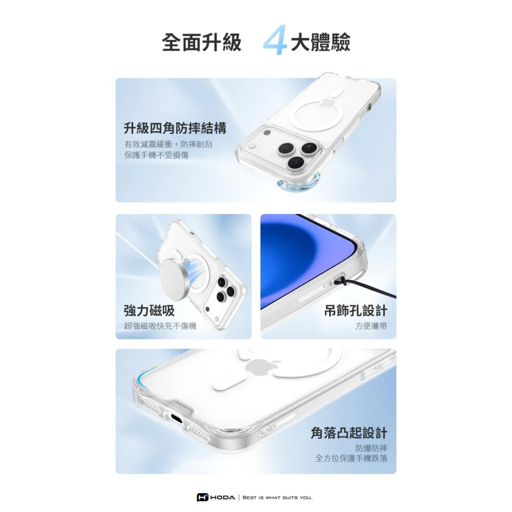 HODA 好貼  Apple iPhone 17 MagSafe 晶石玻璃軍規防摔保護殼-細節圖2