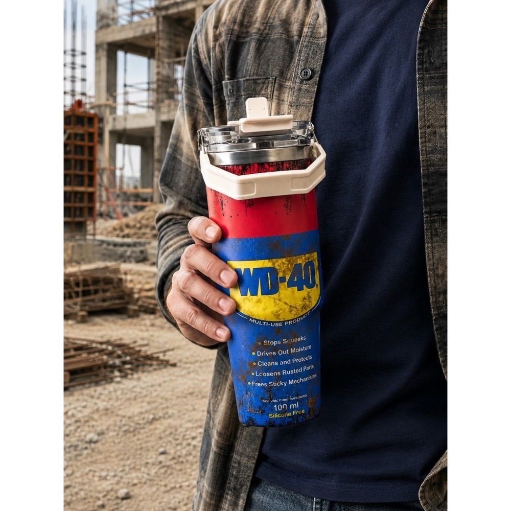 (現貨-當天出貨) WD-40 工業風 WD40 冰霸杯 30oz 保溫杯 304 不鏽鋼 保冷杯 保溫 水杯 工裝風-細節圖3