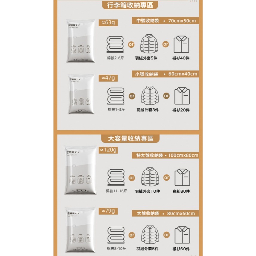 加厚真空壓縮袋 旅行壓縮袋 行李壓縮袋 衣物壓縮袋 棉被收納袋 外套收納袋 衣服收納袋 枕頭收納袋 多功能壓縮袋-細節圖9