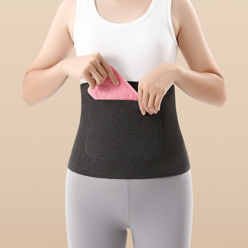 雙兜保暖腰帶 防寒腰帶 德絨腰帶 保暖腰帶 護腰帶 胃帶 暖宮帶 可放暖暖包腰帶 雙面口袋腰帶 護腰保暖 保暖束腹-細節圖7