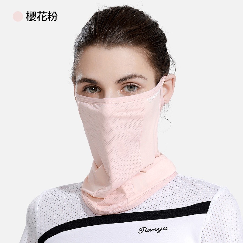防曬冰絲面罩 騎車面罩 耳掛面罩 面巾 面紗 防紫外線面罩 戶外防曬面罩 遮臉面罩 戶外防曬 透氣面巾 面罩 防曬臉罩-規格圖9
