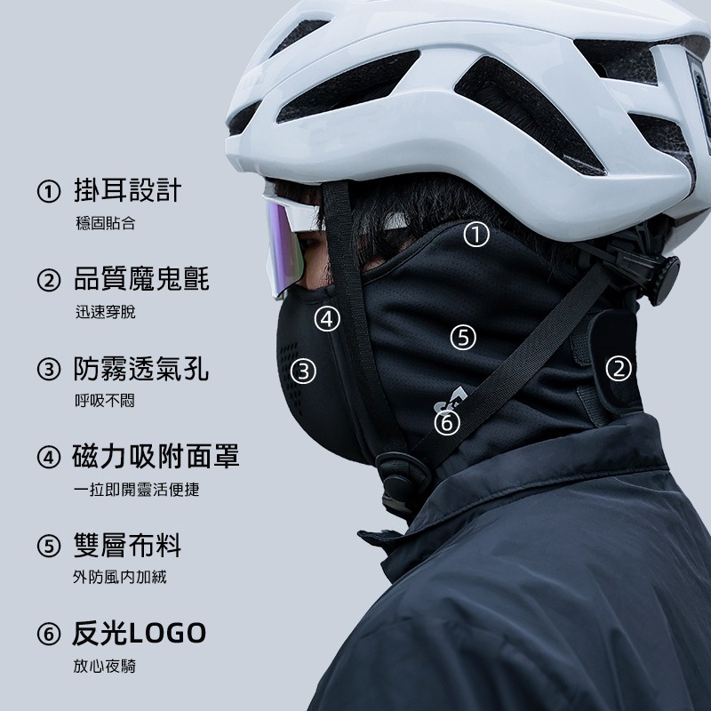 磁吸防風保暖面罩 保暖口罩 騎車保暖面罩 防風口罩 保暖耳罩 透氣保暖面罩 機車保暖口罩 單車面罩 方便喝水保暖面罩-細節圖2