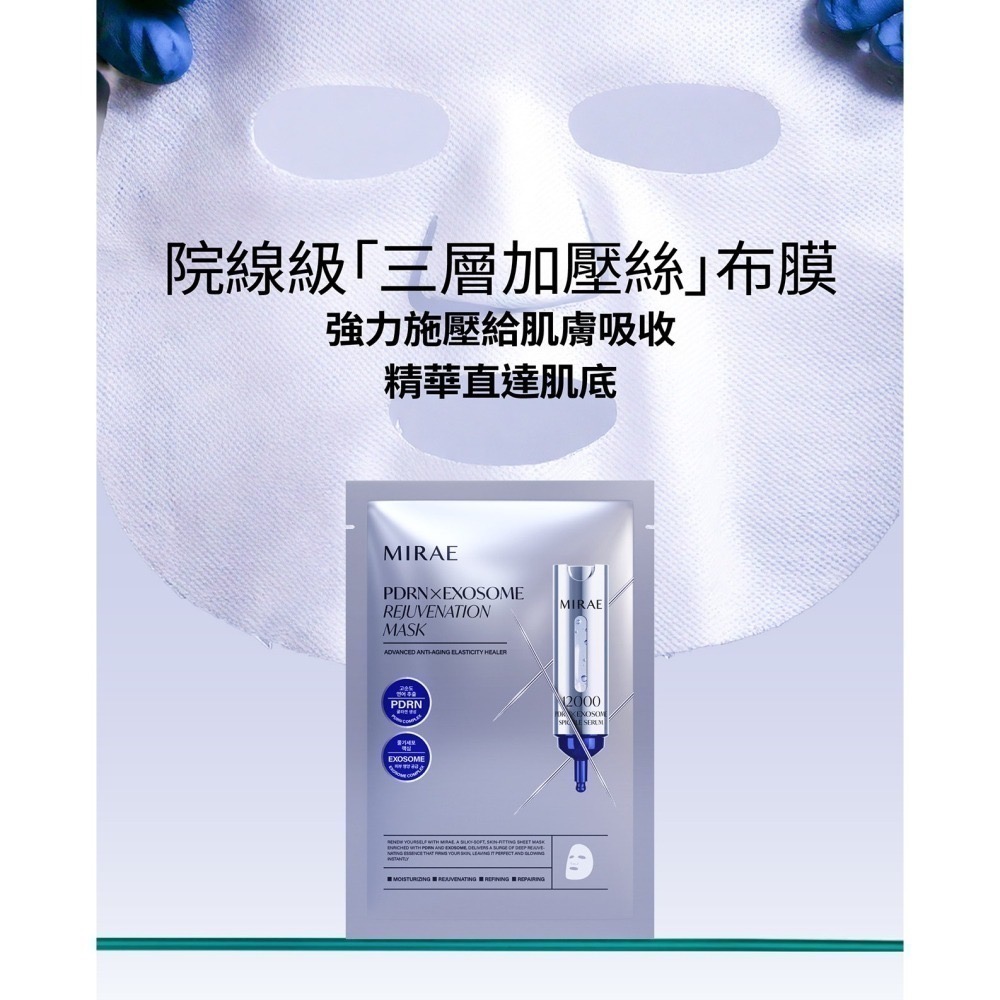 MIRAE 未來美 專業院線PDRN外泌體新生面膜（3片/盒）-細節圖3