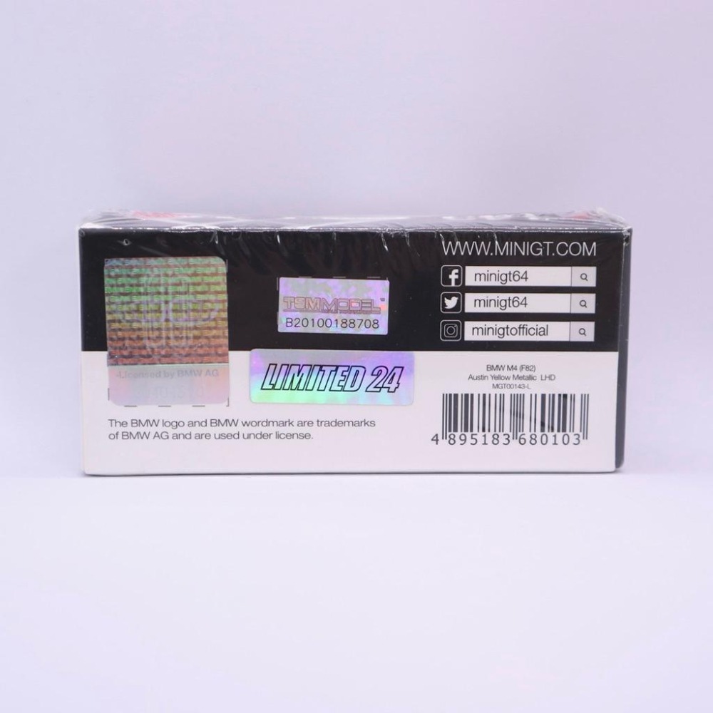 1/64 MINI GT BMW M4 F82 芥末黃 Austin Yellow 黃 143 MiniGT 模型車-細節圖2