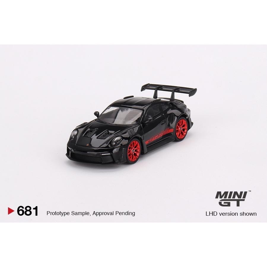 1/64 Mini GT 保時捷 Porsche 911 992 GT3 RS 黑/紅681 Pyro Red 模型車-細節圖3