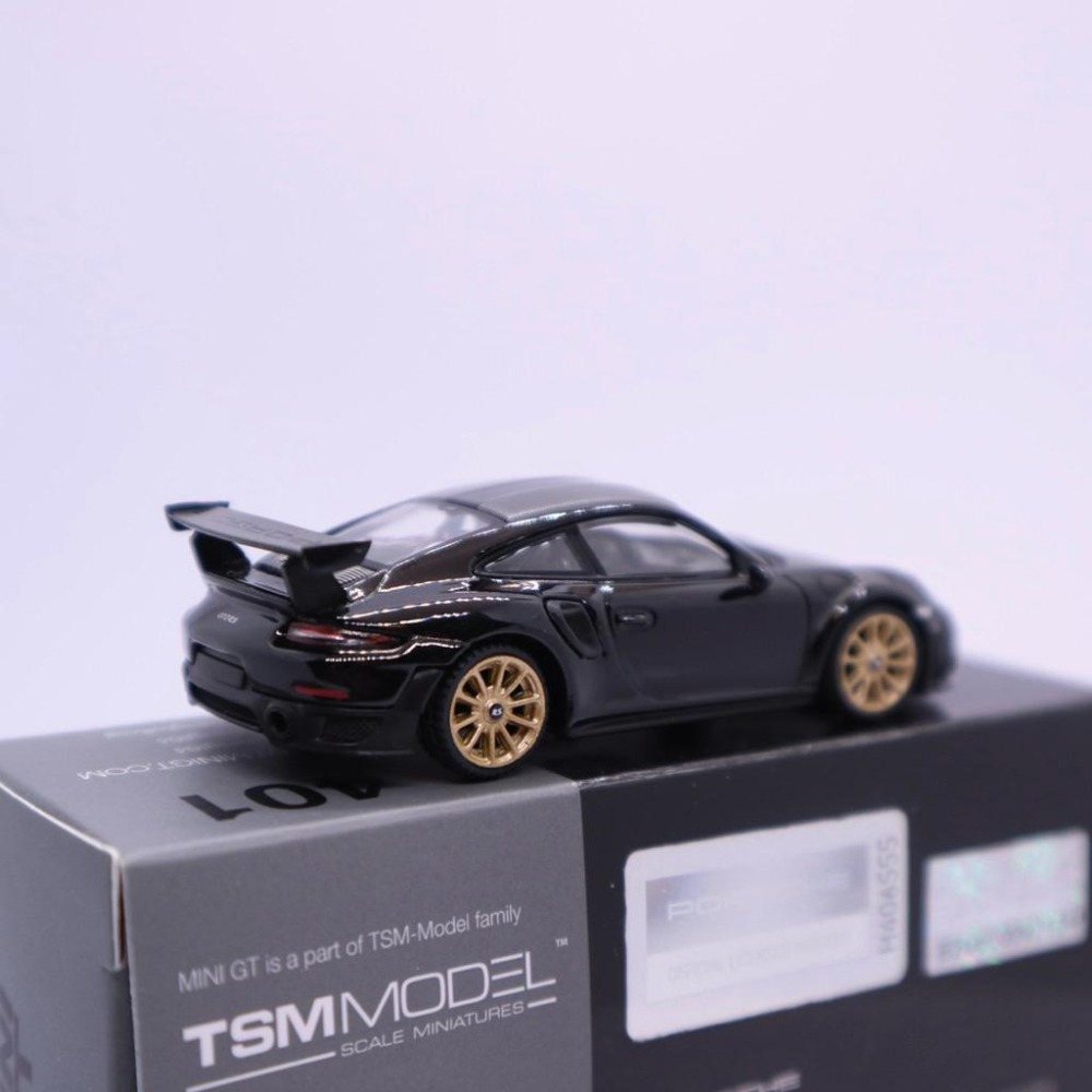 1/64 MINI GT Porsche 911 GT2 RS 黑 金輪圈 保時捷 模型車 991 401 MiniGT-細節圖3