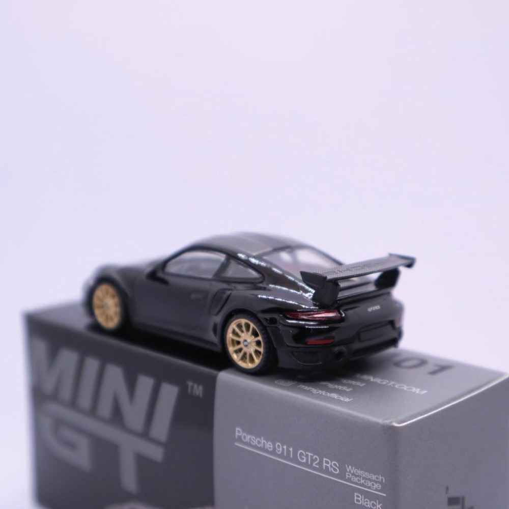 1/64 MINI GT Porsche 911 GT2 RS 黑 金輪圈 保時捷 模型車 991 401 MiniGT-細節圖5