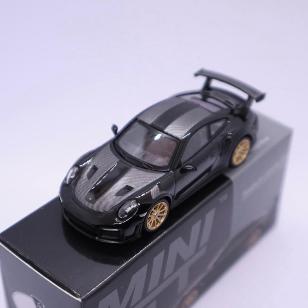 1/64 MINI GT Porsche 911 GT2 RS 黑 金輪圈 保時捷 模型車 991 401 MiniGT-細節圖7