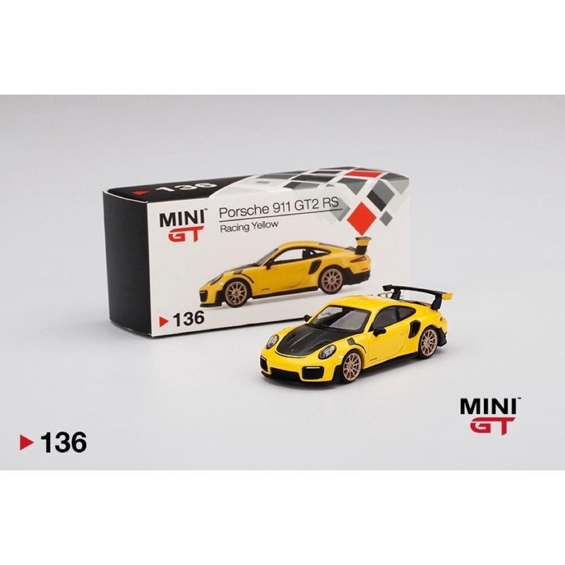全新未拆 Mini GT Porsche 911 GT2 RS 黃色 1/64 絕版 #136 991 MiniGT-細節圖3