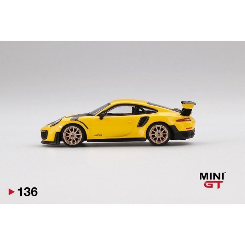 全新未拆 Mini GT Porsche 911 GT2 RS 黃色 1/64 絕版 #136 991 MiniGT-細節圖6