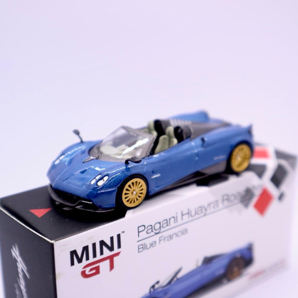 1/64 MINI GT Pagani Huayra Roadster 藍 風神 敞篷 超級 模型車 38 MiniGT-細節圖2
