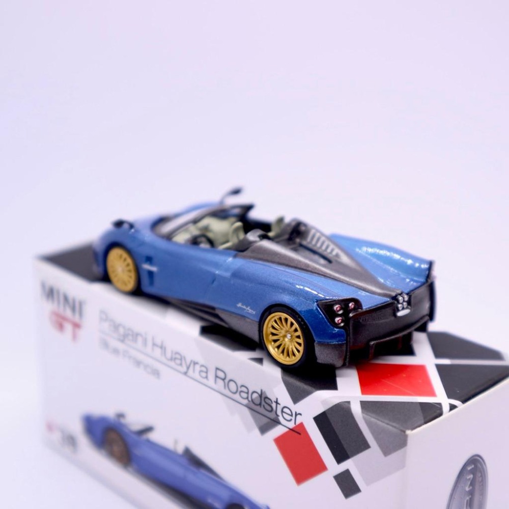 1/64 MINI GT Pagani Huayra Roadster 藍 風神 敞篷 超級 模型車 38 MiniGT-細節圖3