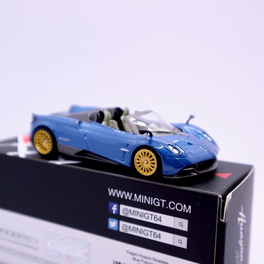 1/64 MINI GT Pagani Huayra Roadster 藍 風神 敞篷 超級 模型車 38 MiniGT-細節圖4