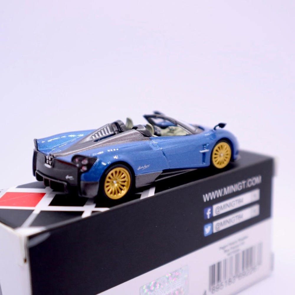 1/64 MINI GT Pagani Huayra Roadster 藍 風神 敞篷 超級 模型車 38 MiniGT-細節圖6