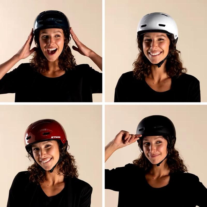 迪卡儂 自行車 安全帽 單車 公路車 decathlon 城市自行車碗型安全帽500 白色Btwin Van rysel-細節圖5