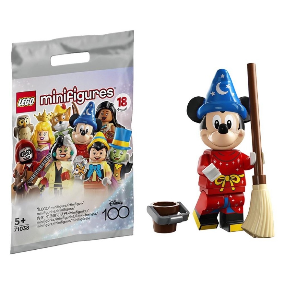 LEGO樂高人偶 Disney CMF 71038 4號 迪士尼100 魔法師學徒 米奇 Mickey 掃把 水桶 現貨-細節圖3
