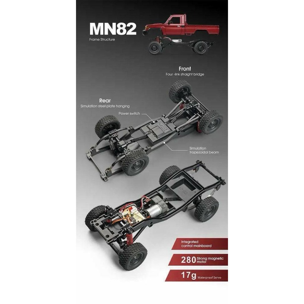 四輪驅動 Toyota Land Cruiser 1:12 遙控車 越野車 RC 四驅 MN82 豐田 LC70-細節圖2