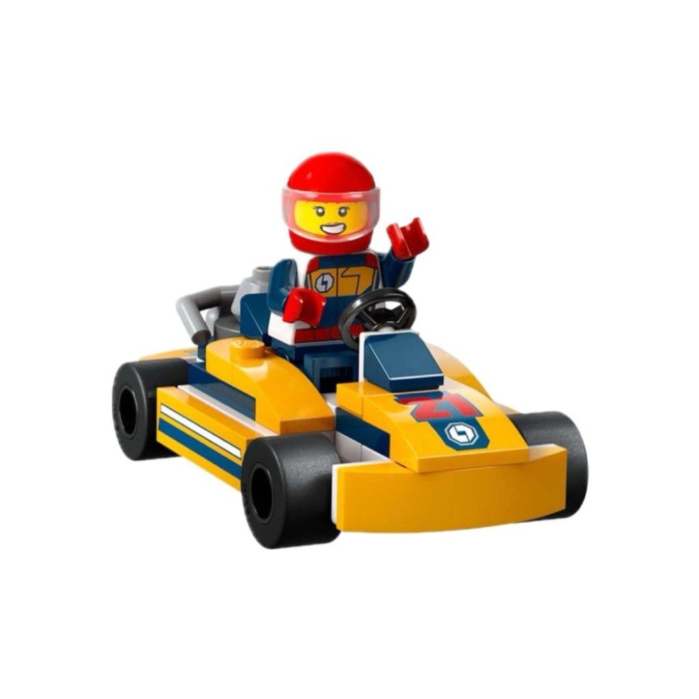 樂高 LEGO 黃色卡丁車＋人偶 全新 拆售 60400城市系列Go Kart and Race Driver賽車 車子-細節圖2