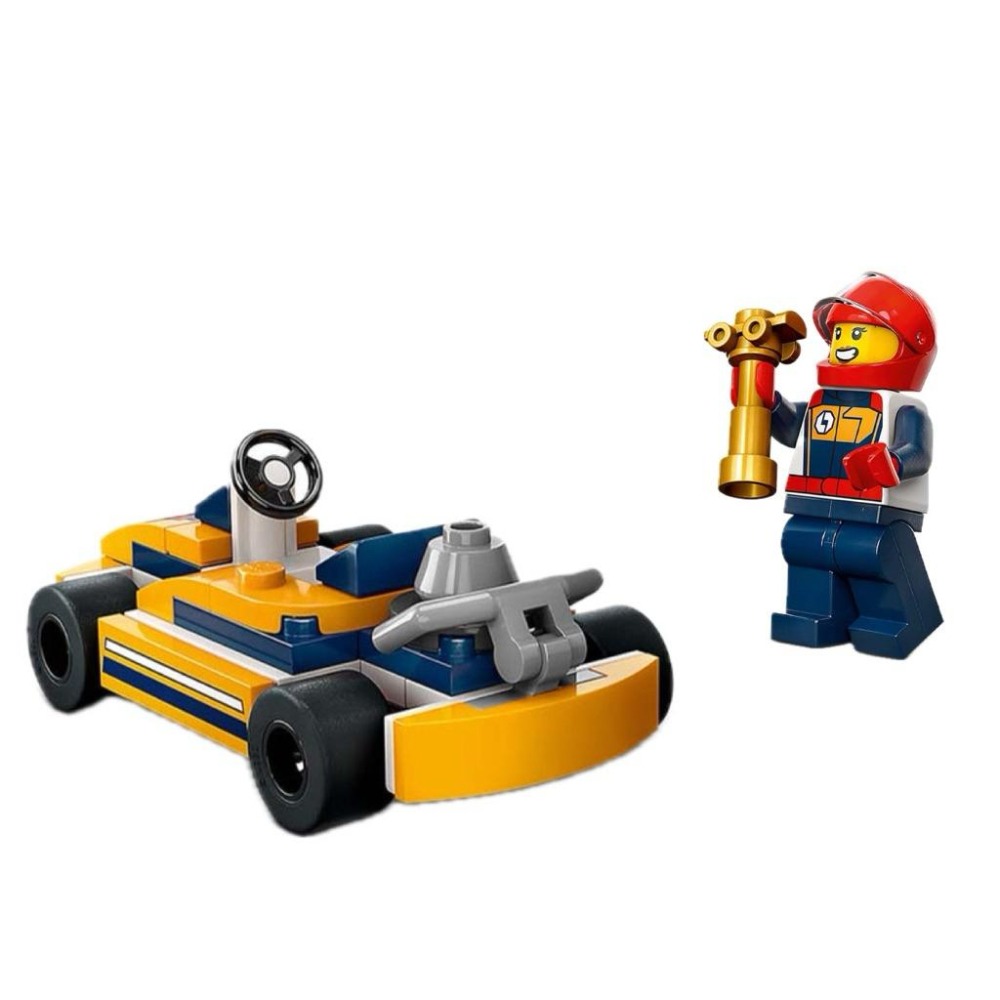 樂高 LEGO 黃色卡丁車＋人偶 全新 拆售 60400城市系列Go Kart and Race Driver賽車 車子-細節圖3