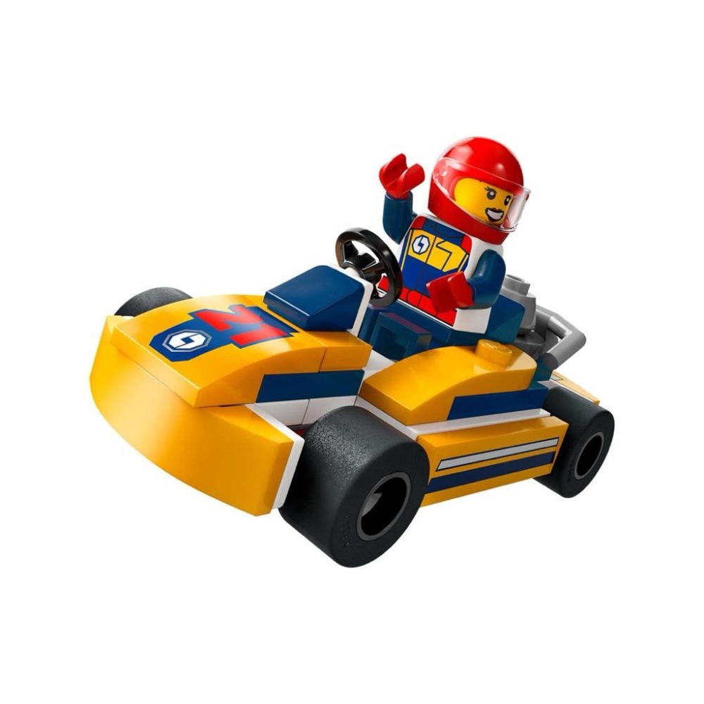 樂高 LEGO 黃色卡丁車＋人偶 全新 拆售 60400城市系列Go Kart and Race Driver賽車 車子-細節圖4