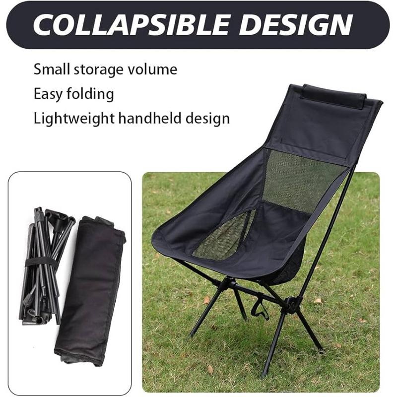 折疊 露營椅 高背 月亮椅 露營 摺疊椅 戶外 釣魚椅 露營 椅子 戶外椅 黑色-細節圖5