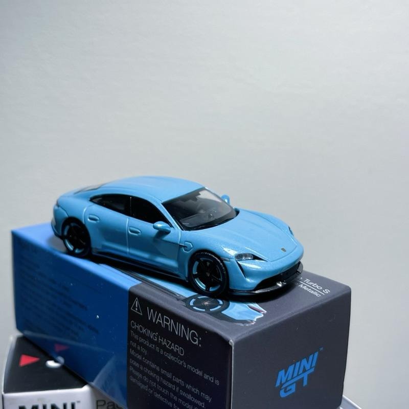 Mini GT Porsche Taycan Turbo S 藍色 225 1/64 MiniGT 保時捷 模型 冰晶藍-細節圖3