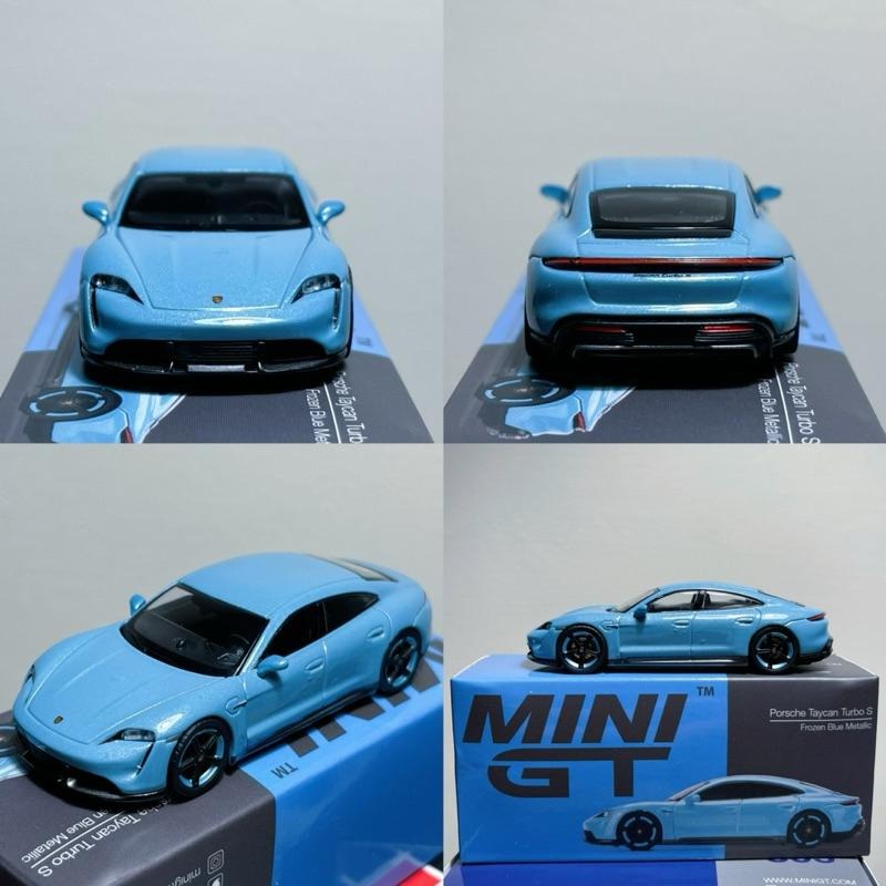 Mini GT Porsche Taycan Turbo S 藍色 225 1/64 MiniGT 保時捷 模型 冰晶藍-細節圖4