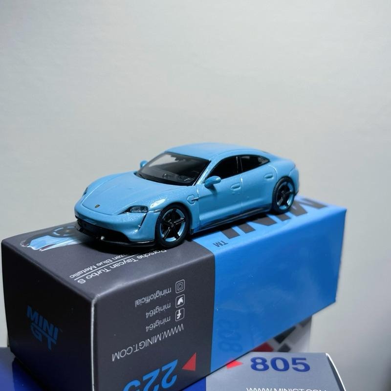Mini GT Porsche Taycan Turbo S 藍色 225 1/64 MiniGT 保時捷 模型 冰晶藍-細節圖5