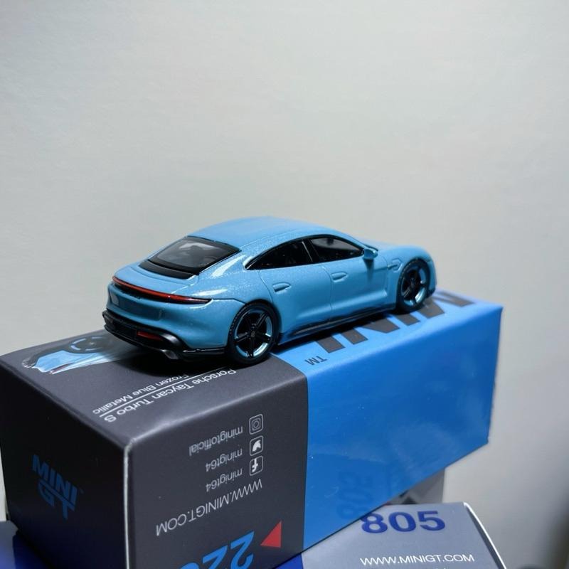 Mini GT Porsche Taycan Turbo S 藍色 225 1/64 MiniGT 保時捷 模型 冰晶藍-細節圖7