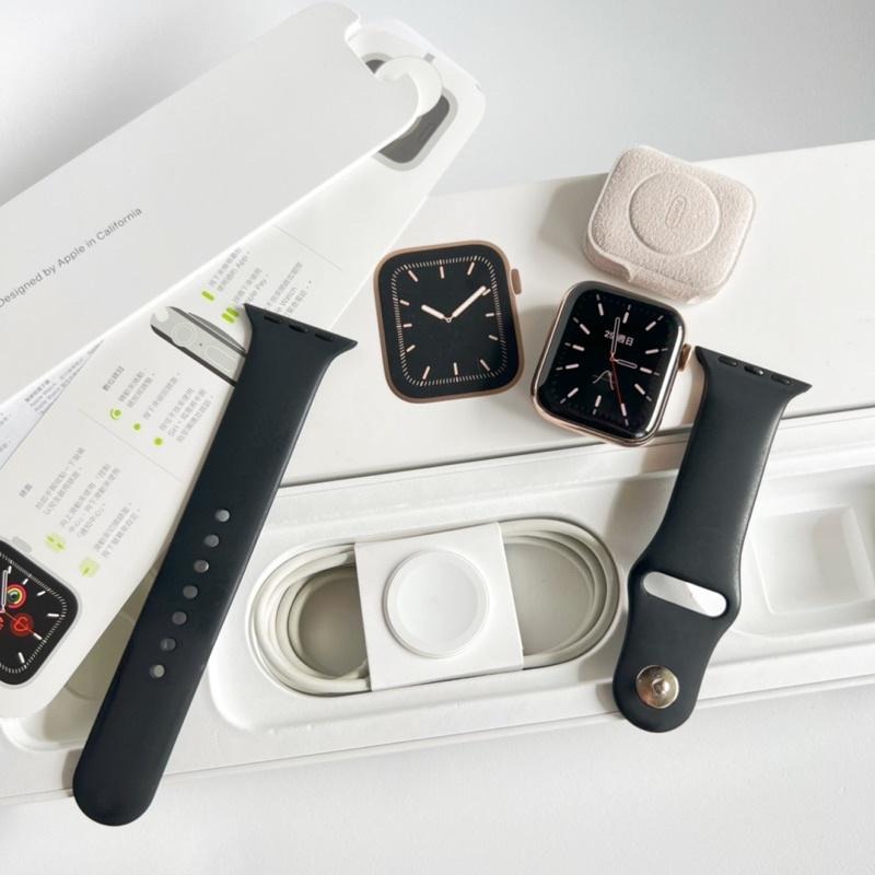 金色不鏽鋼錶殼 Apple Watch 5代 40mm LTE 行動網路 黑色矽膠錶帶 S5-細節圖8