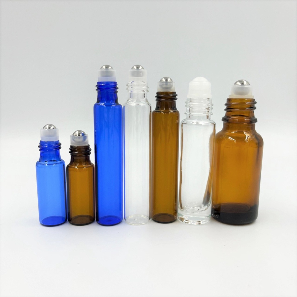 滾珠瓶 鋼珠瓶 玻璃瓶 精油瓶 香水瓶 分裝瓶 透明瓶 藍色瓶 茶色瓶 SPA 空瓶