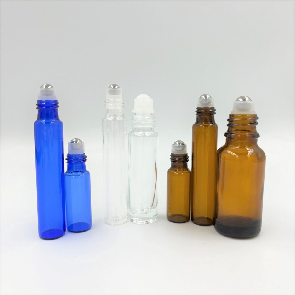 滾珠瓶 鋼珠瓶 玻璃瓶 精油瓶 香水瓶 分裝瓶 透明瓶 藍色瓶 茶色瓶 SPA 空瓶-細節圖3