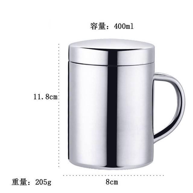 304雙層不銹鋼杯【非常好買】400ml食具級高質感亮面金屬杯 金屬咖啡杯-細節圖4