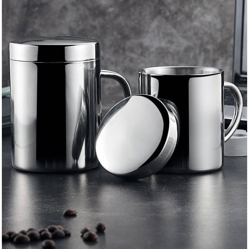 304雙層不銹鋼杯【非常好買】400ml食具級高質感亮面金屬杯 金屬咖啡杯-細節圖9