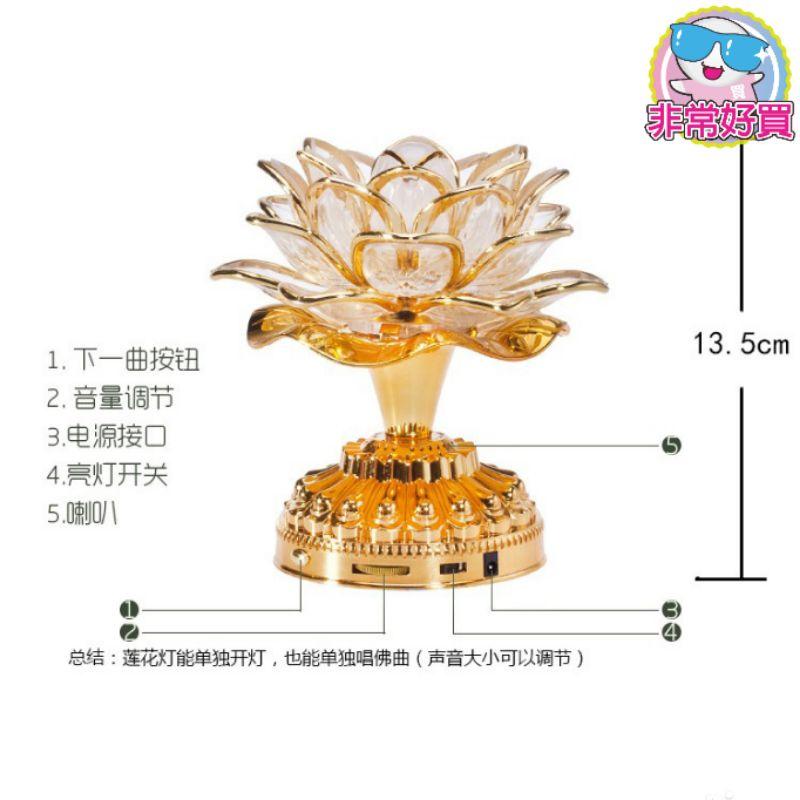 【非常好買】蓮花燈 唸佛機 七彩唸佛燈 神桌燈 公媽燈 佛前燈 53首循環供佛燈-細節圖6