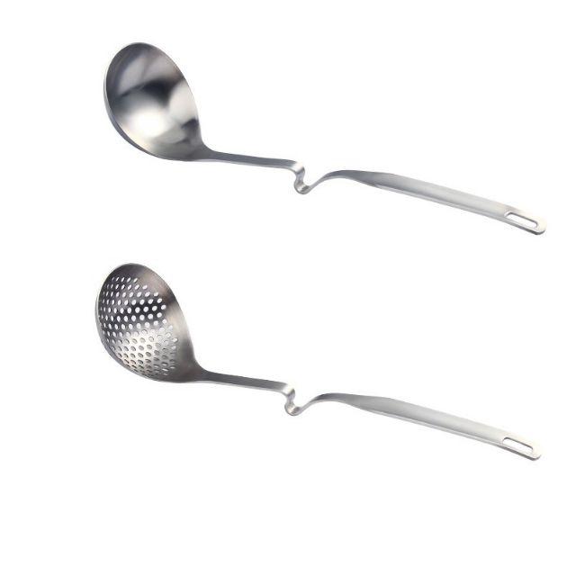 高質感304不鏽鋼可掛式火鍋湯勺/漏勺 (任選) 湯匙 餐具 內外可掛  廚房良品-細節圖3