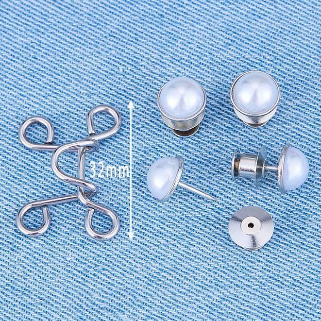 收腰紐扣 針式收腰風紀扣 免釘扣子 裝飾扣 可調節縮腰扣 金屬牛仔褲紐扣-細節圖8