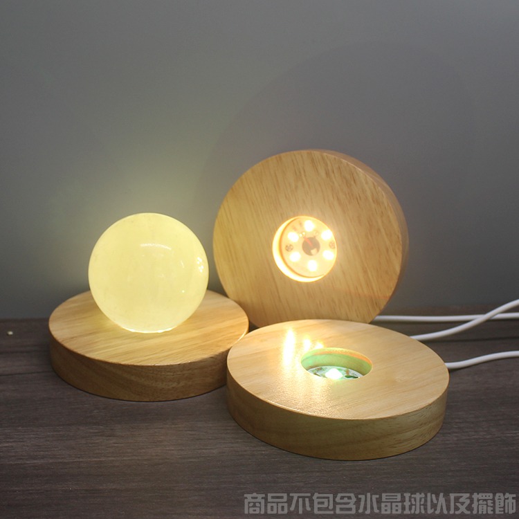 LED燈座 燈座 水晶燈座 木燈座 USB燈座 七彩燈座 球燈座 發光燈座 白暖光【RS1468】-細節圖6