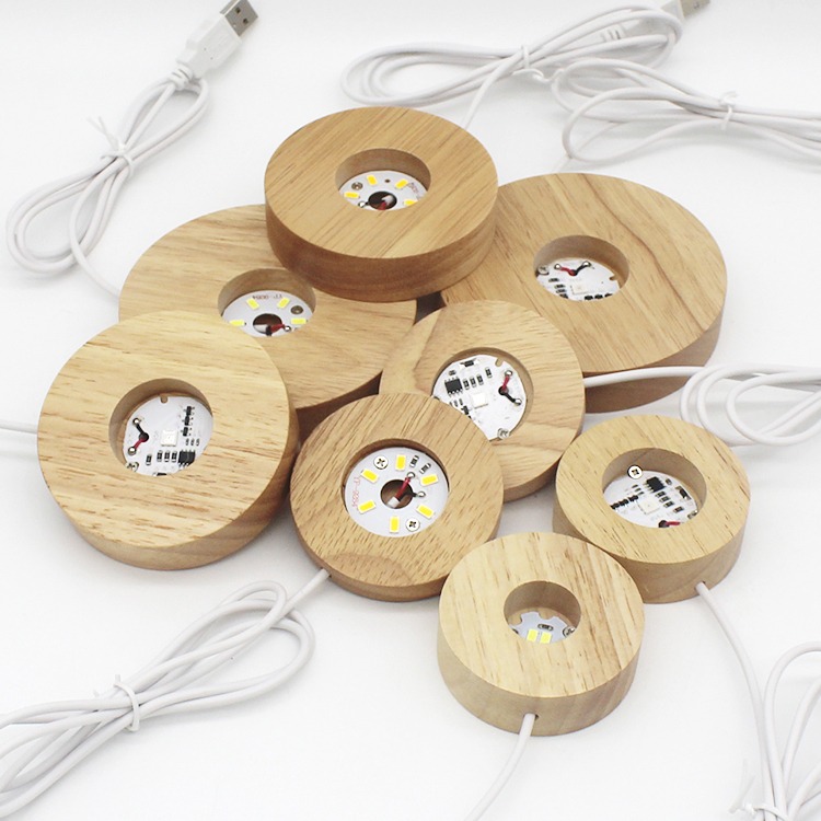 LED燈座 燈座 水晶燈座 木燈座 USB燈座 七彩燈座 球燈座 發光燈座 白暖光【RS1468】-細節圖9