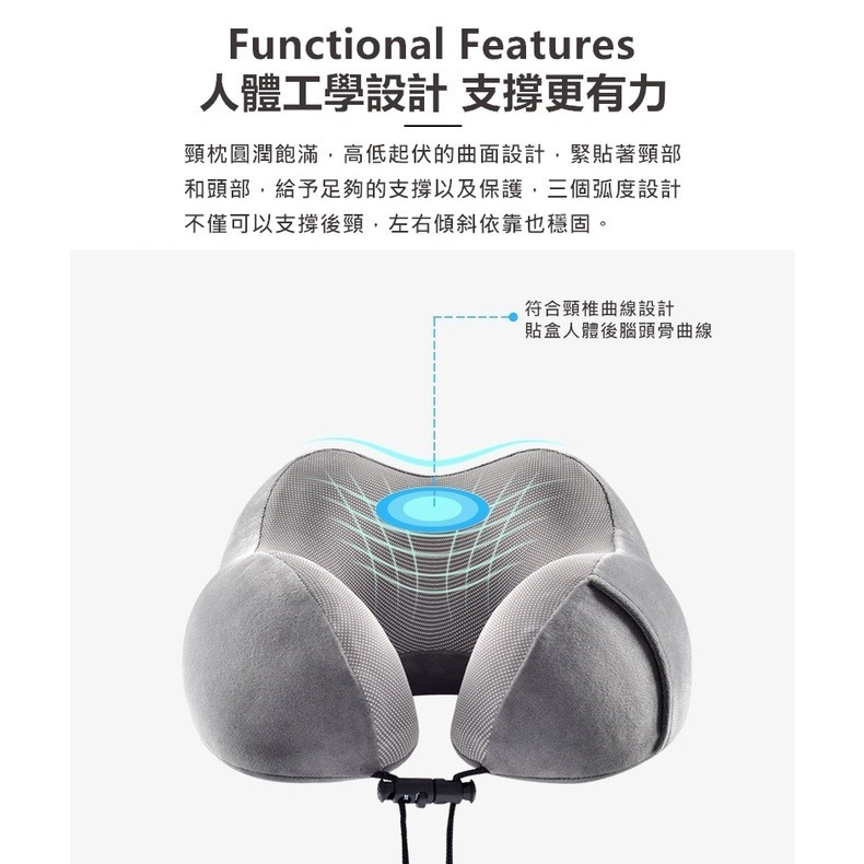 U型枕 頸枕 午睡枕 記憶棉 駝峰形護頸枕 U形枕 護頸枕 登機 出國【RS1402】-細節圖4