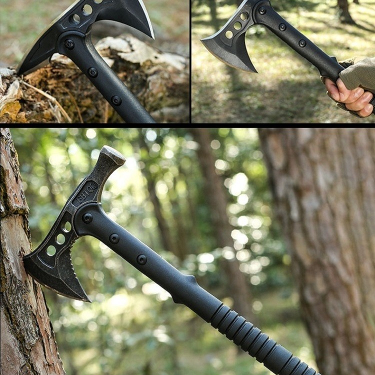 斧頭 戰斧 野營斧 420不鏽鋼 消防斧 工兵斧 開山斧 砍柴 劈柴 地震 防災【CP184】-細節圖11