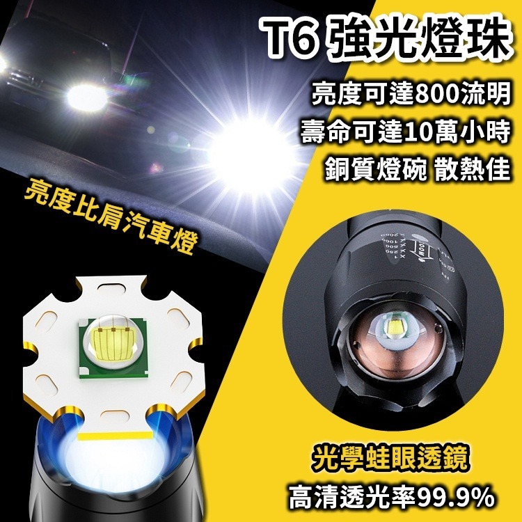 手電筒 手電筒強光 爆亮手電筒 led 手電筒 充電手電筒 手電筒 usb 充電 露營【CP151】-細節圖6