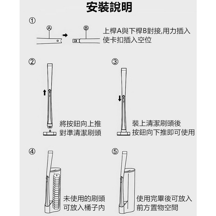 馬桶刷 馬桶刷拋棄式 馬桶刷壁掛 拋棄式馬桶刷 一次性馬桶刷 清潔刷 浴室刷 【RS1368】-細節圖9